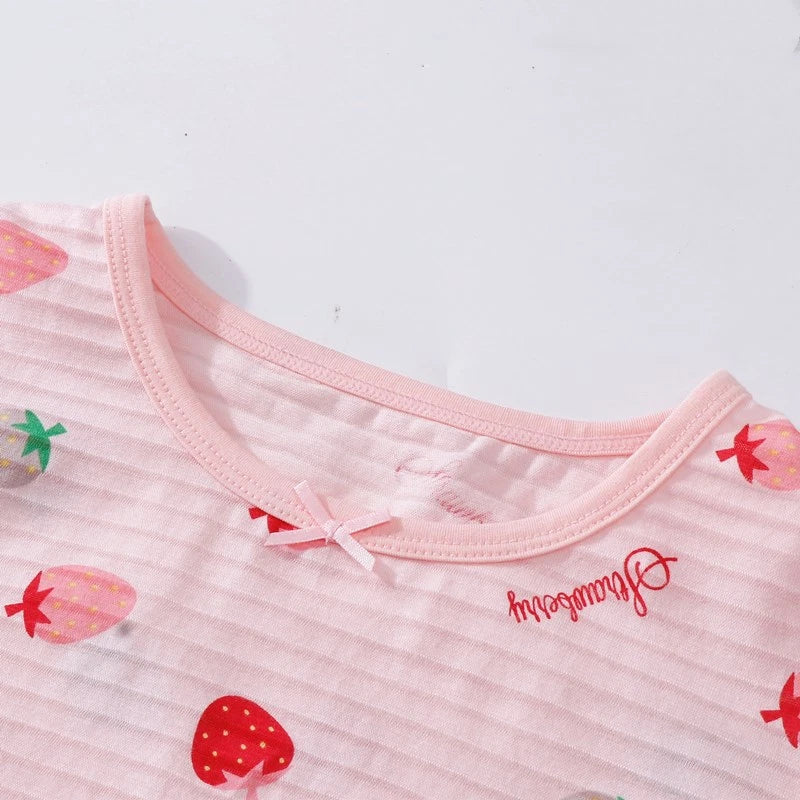 Girls Pajamas Set Pure Cotton Thin Long Sleeved Trousers Children's Clothes