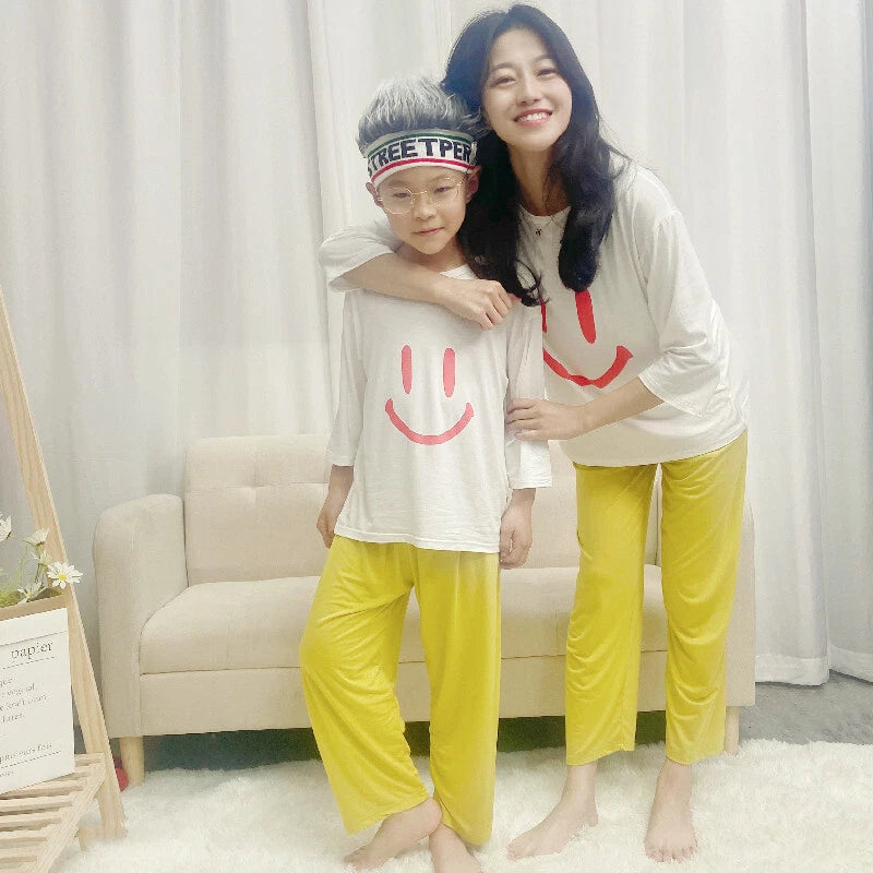 Kid's Modal Summer Boys and Girls Pajamas Pajama Pants Thin Model Suit