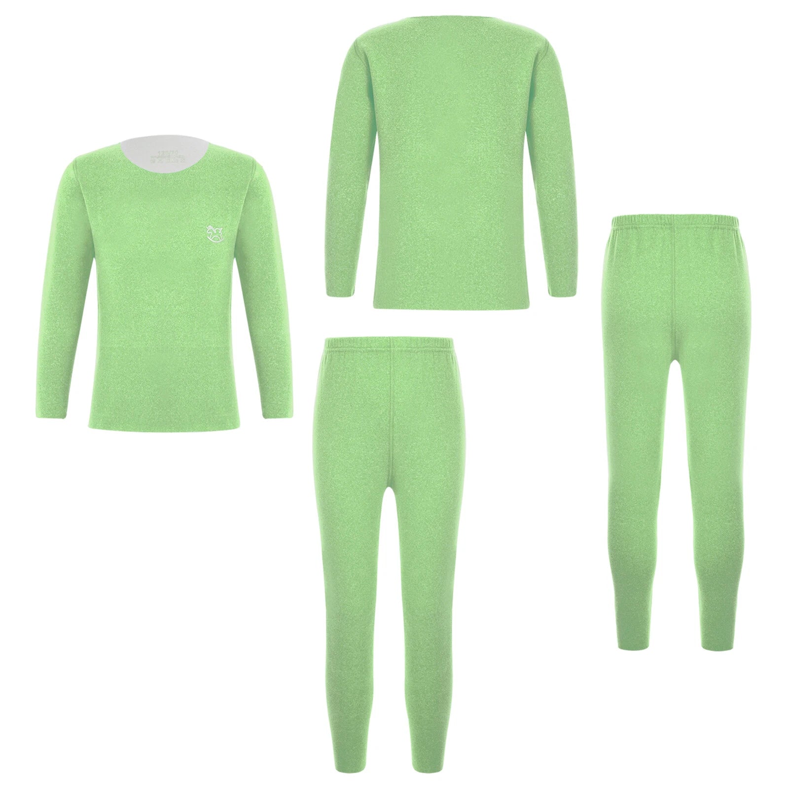 Kids Boys Girls Top With Trousers Cold Weather Loungewear Warm Homewear Pyjama