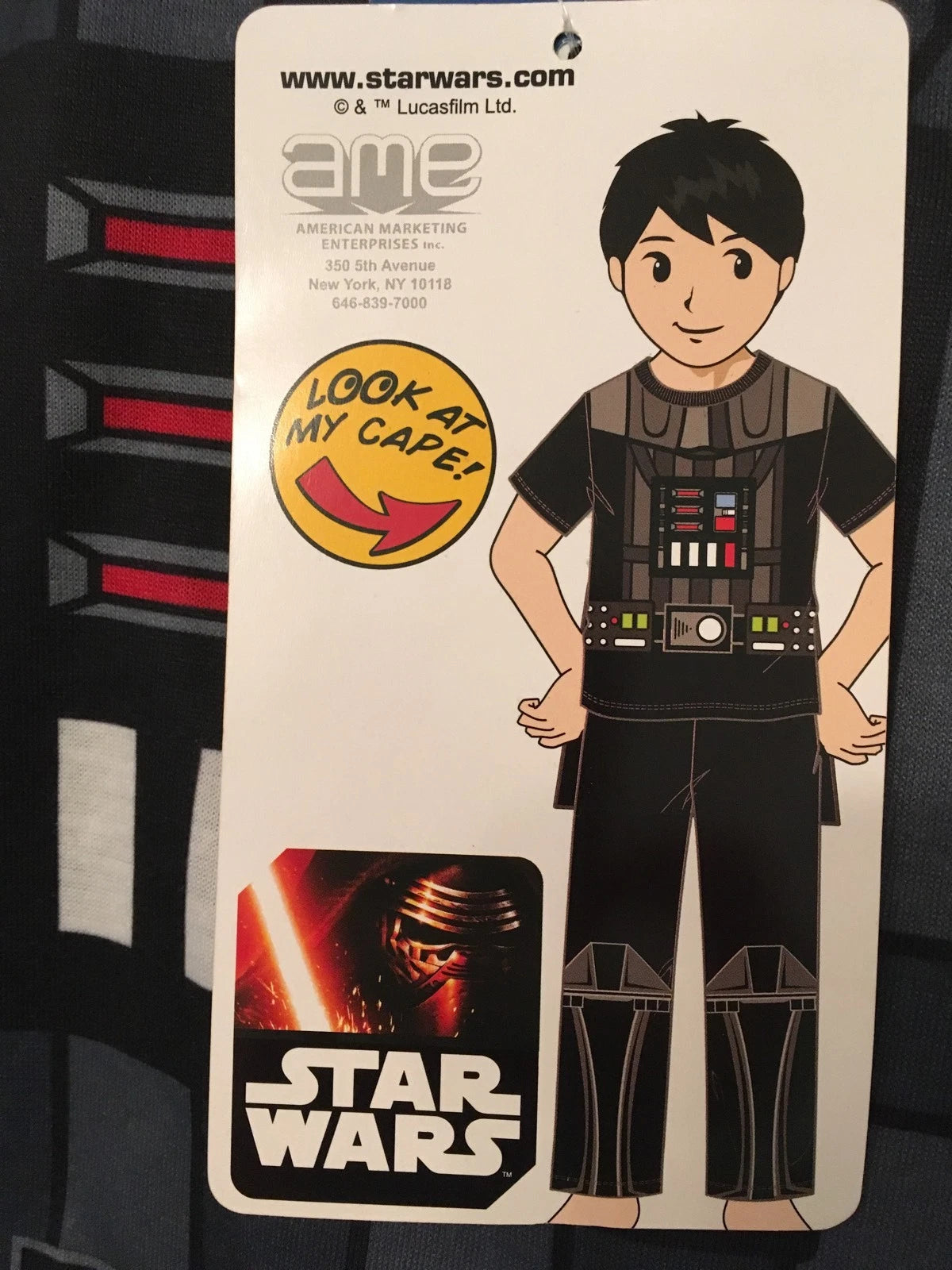 LITTLE BOY'S STAR WARS PAJAMA SET WITH DETACHABLE CAPE SIZES 2 & 4 AVAILABLE NWT