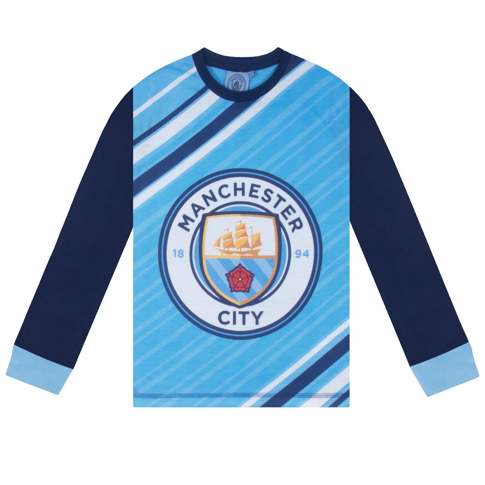 Manchester City Boys Pyjamas Long Sublimation Kids OFFICIAL Football Gift