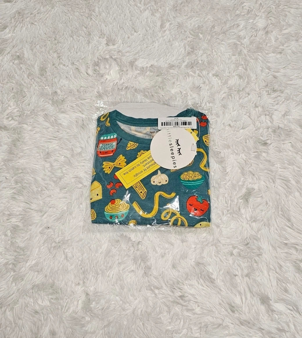 Little Sleepies PASTA PARTY Two Piece Pajama Set SIZE 9/10 NIB NEW