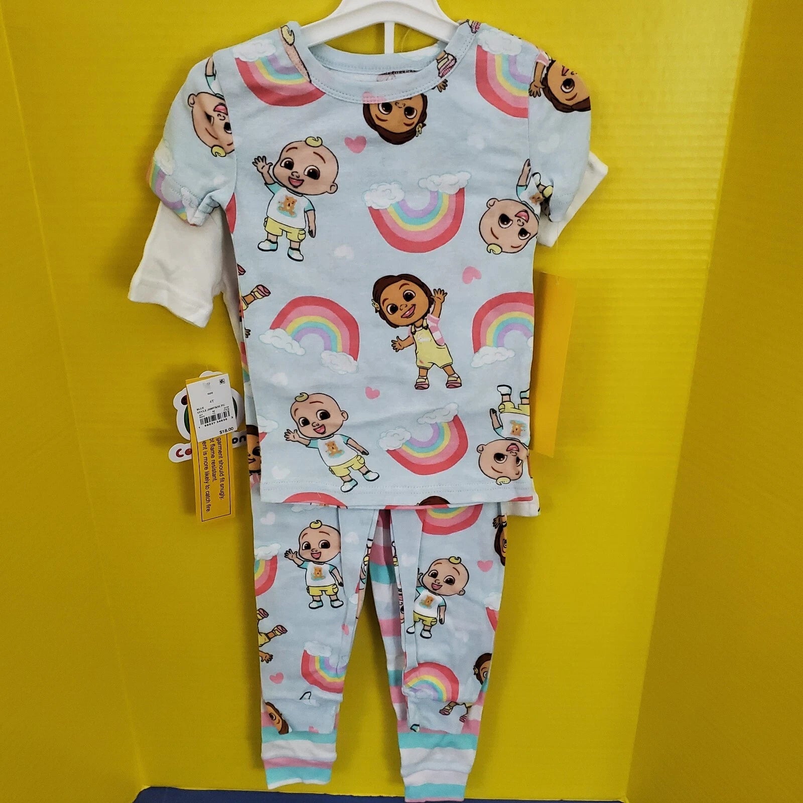 NEW Toddler Girls' 4pc Cocomelon Rainbow Snug Fit Pajama Sets Sz.4T