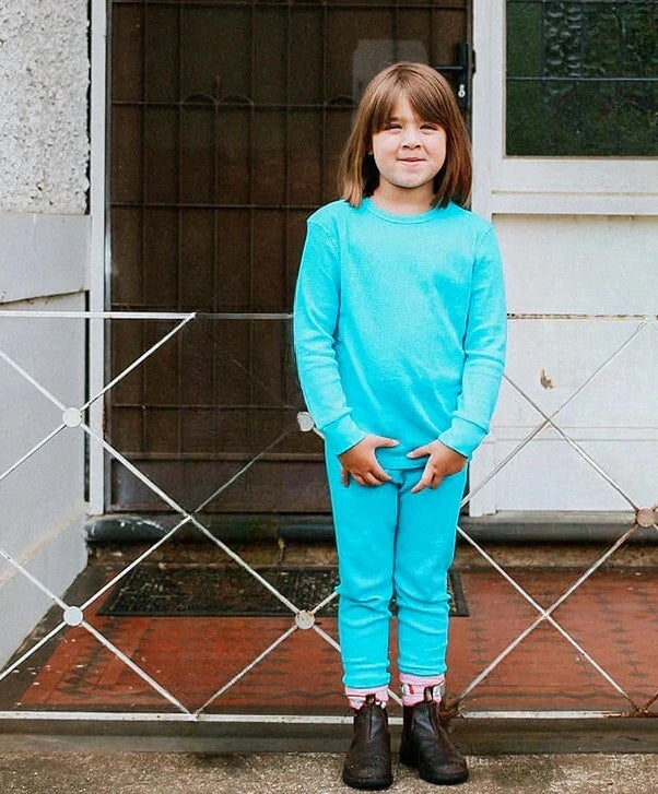 Kid Thermal Long John Set Boy Girl Top Bottom Underwear Baselayer Long Sleeve Pj