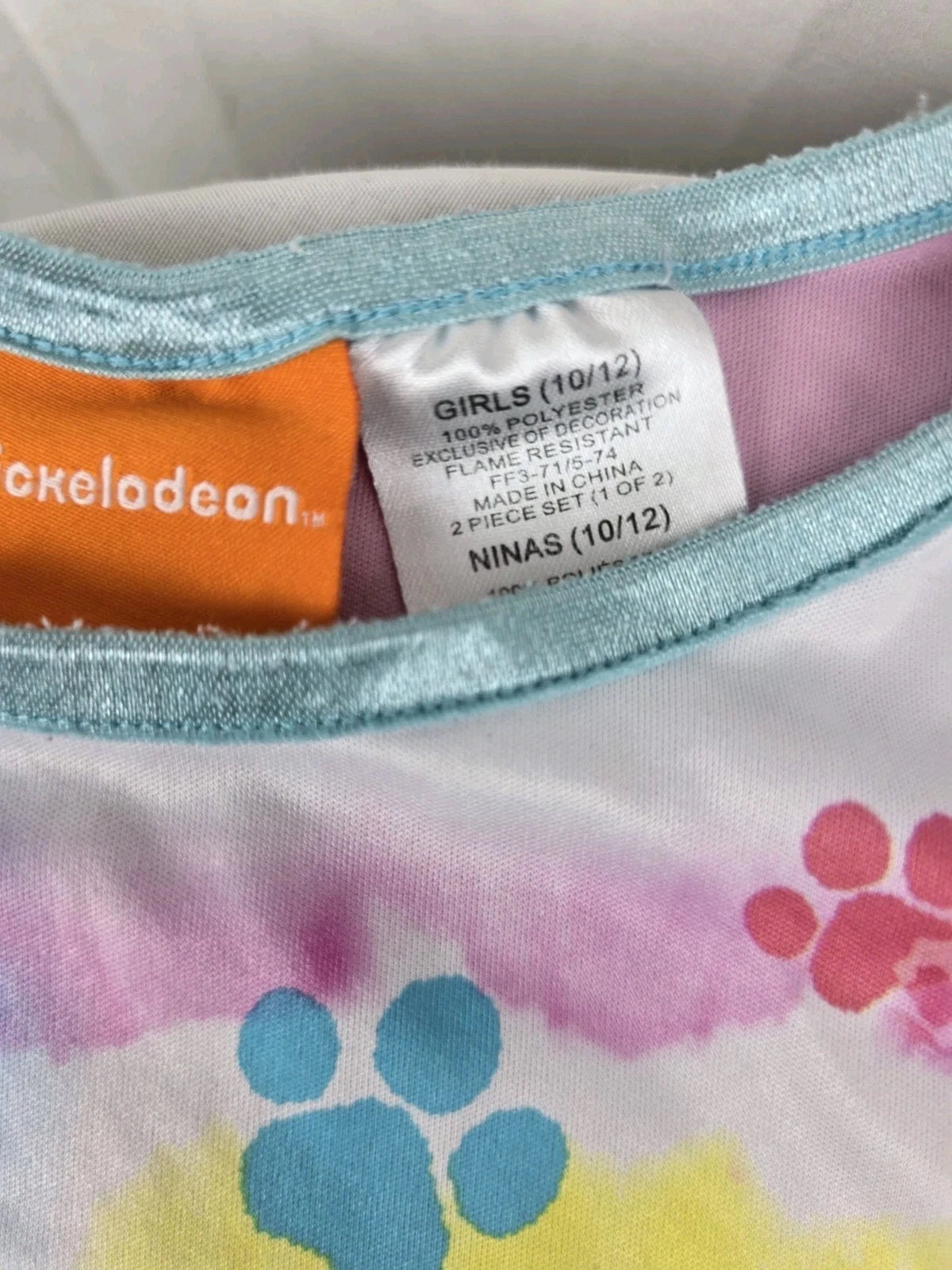 Nickelodeon Tie-Dye Paw Patrol Pajama Set Sz 10/12