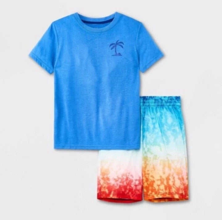 Cat & Jack Boy's 2pc Palm Tie-Dye Pajama Set