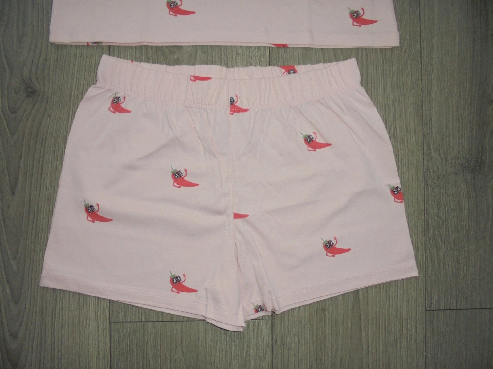 M&S MARKS & SPENCER PINK MIX PYJAMA SET T-SHIRT & SHORTS AGE 10-11 YEARS