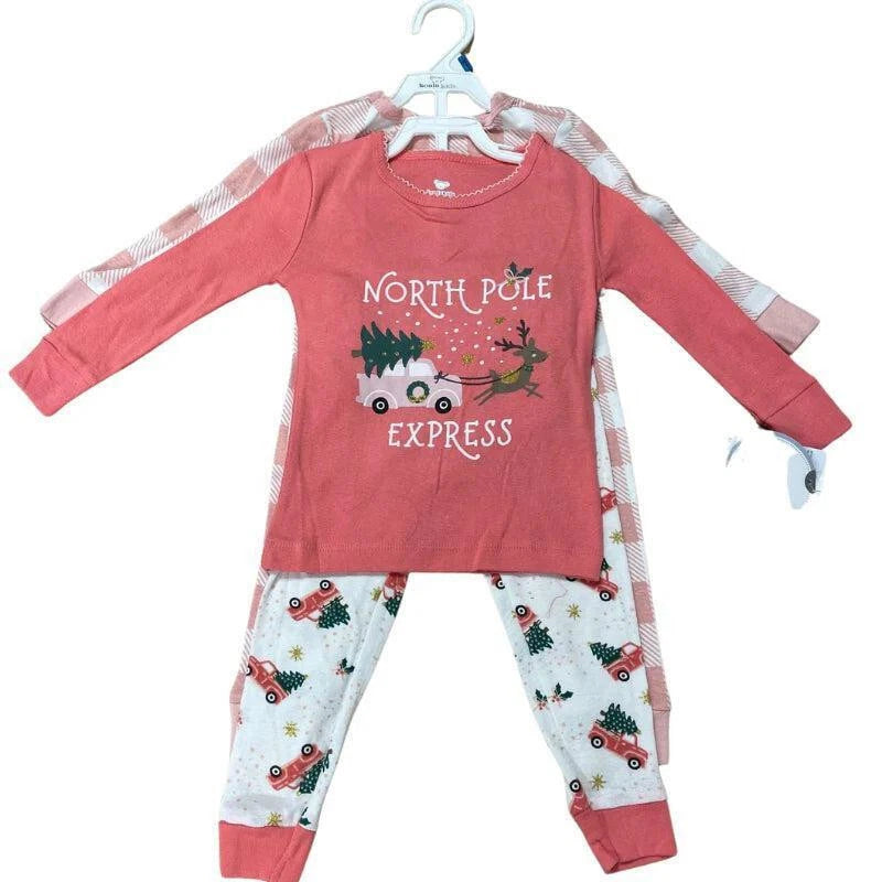 Baby Toddler Girls 2 Pack Christmas Festive Pyjamas (months): 12, 18, 24- RRP$36