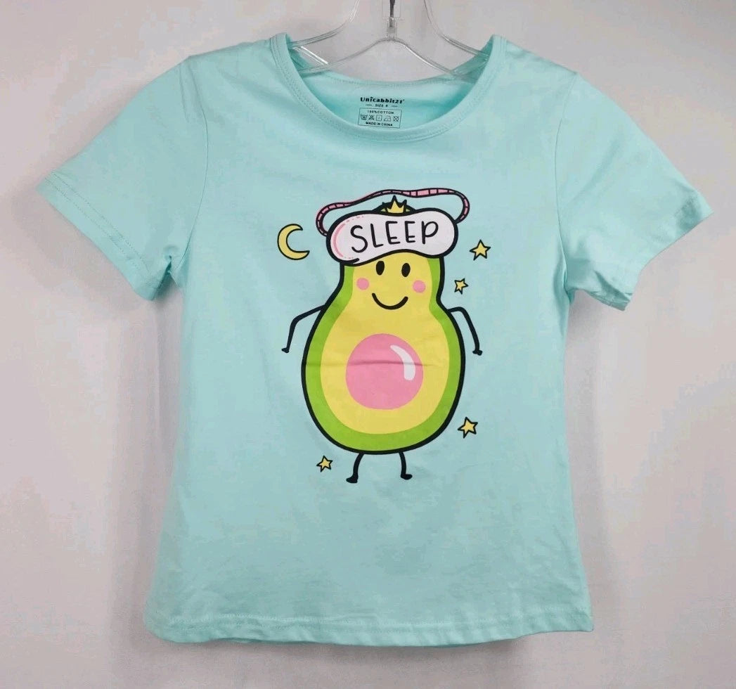 Unicabbit21 Girl's Size 6 100% Cotton Multicolored Pajama Set Pants & Top