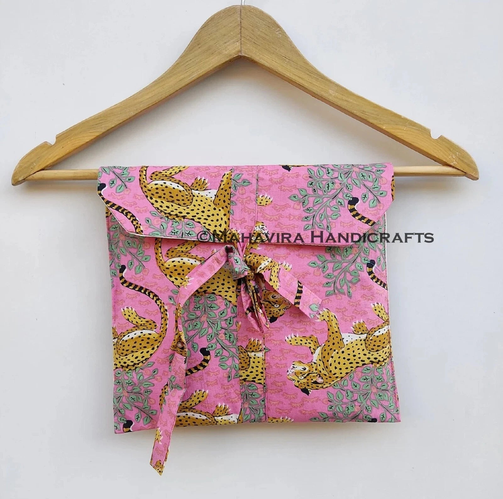 Indian Cotton Baagh Print Baby pink hippie Sleepwear gypsy Women Pajama set