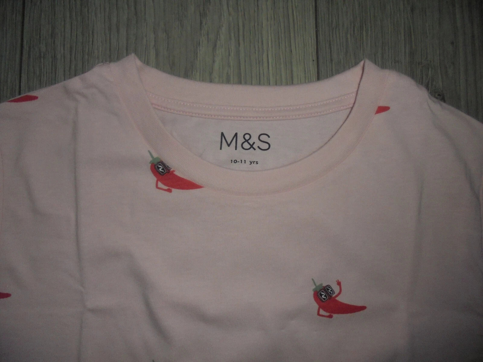 M&S MARKS & SPENCER PINK MIX PYJAMA SET T-SHIRT & SHORTS AGE 10-11 YEARS