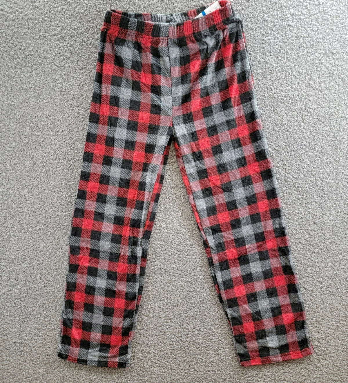 Max & Olivia Flannel Pajama Set Big Boys XL (16-18) Red Multi Plaid Button Front