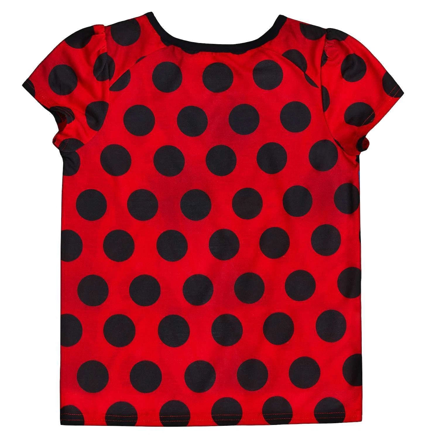 $34 Miraculous Ladybug Pajamas Set Shirt Shorts 4 6 6X 7 8 Disney Plus Cat Noir