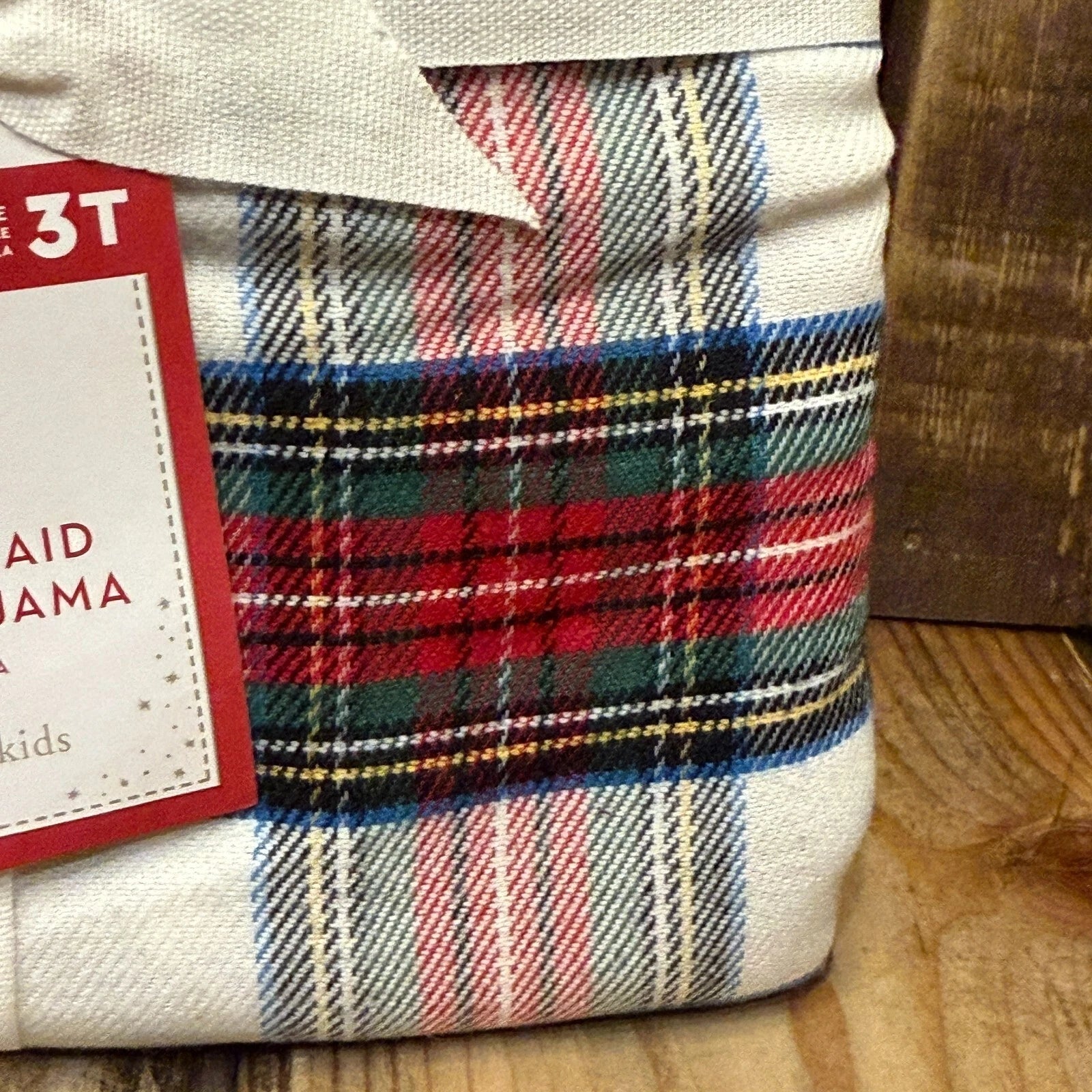 POTTERY BARN KIDS STEWART PLAID FLANNEL PAJAMA SET, SIZE 3T