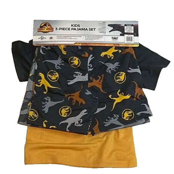 AME Kids' Jurrasic World 3-Piece Pajama Set, Multi, 3T