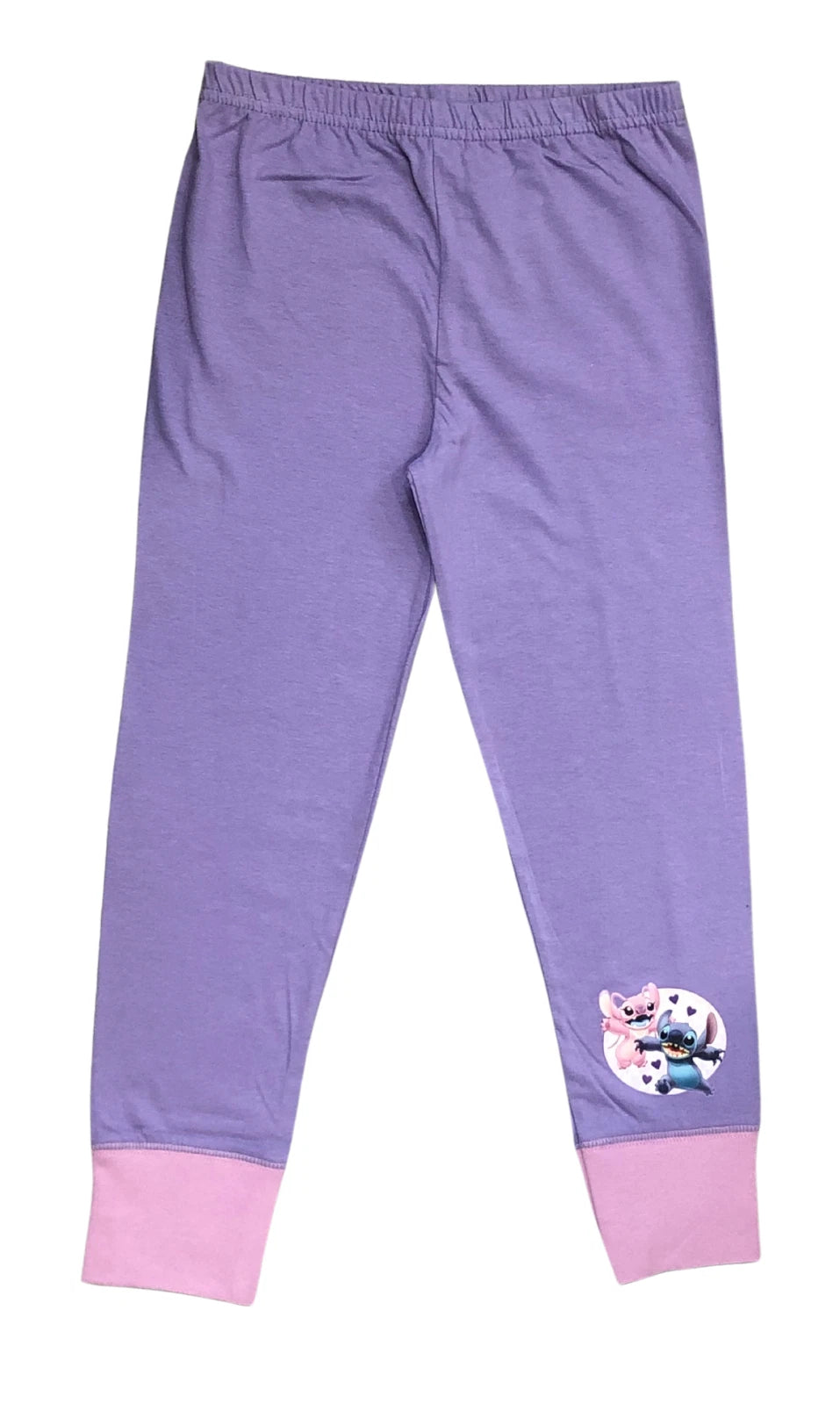 Girls Lilo & Stitch Pyjamas PJs 4-13 Years Purple Grey Pink Long Sleeved Trouser
