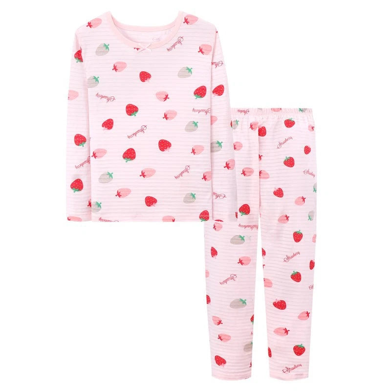 Girls Pajamas Set Pure Cotton Thin Long Sleeved Trousers Children's Clothes