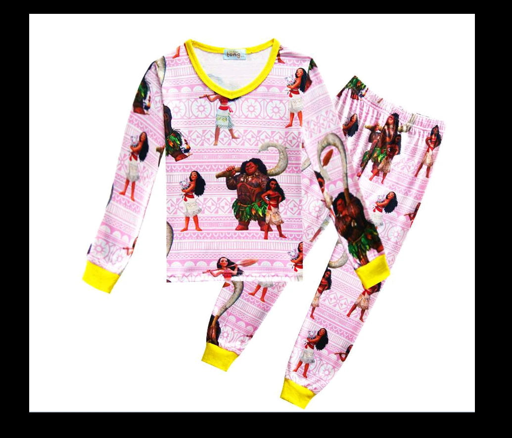 New Kids Long Sleeve Clothing Set Cartoon  Maui Pajamas light weight 4T-10