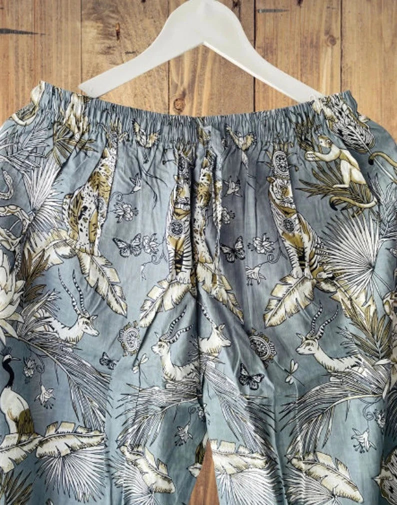 Indian 100%Cotton Monkey Print PJ Set Bridesmaid Pajama Set Women Nightwear Suit