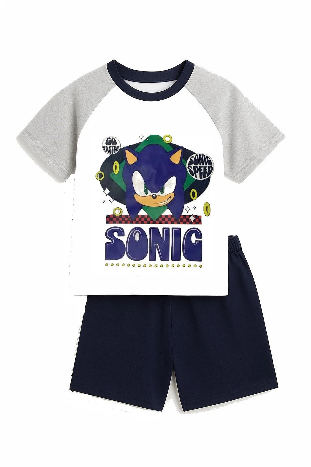 Boys Kids Sonic the Hedgehog Short Pjs Pyjamas T-Shirt Shorts Set Age 5-12 years