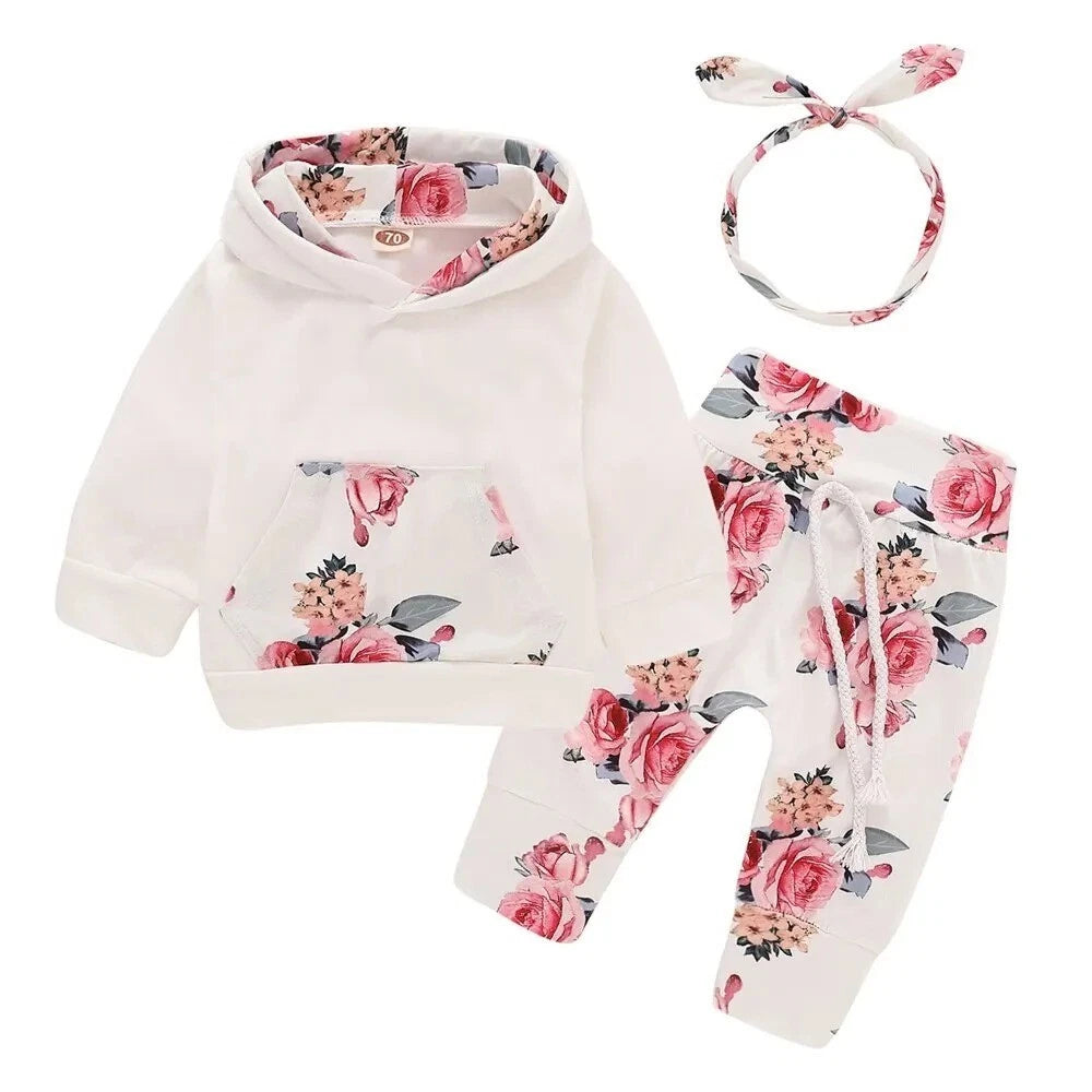 Kids Pyjamas Floral Outfit Set Sleepwear Girls Nightwear Jumper Pants-