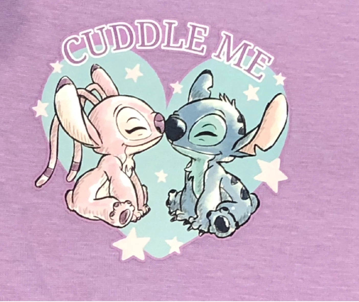 Girls Lilo & Stitch Pyjamas PJs 4-13 Years Purple Grey Pink Long Sleeved Trouser