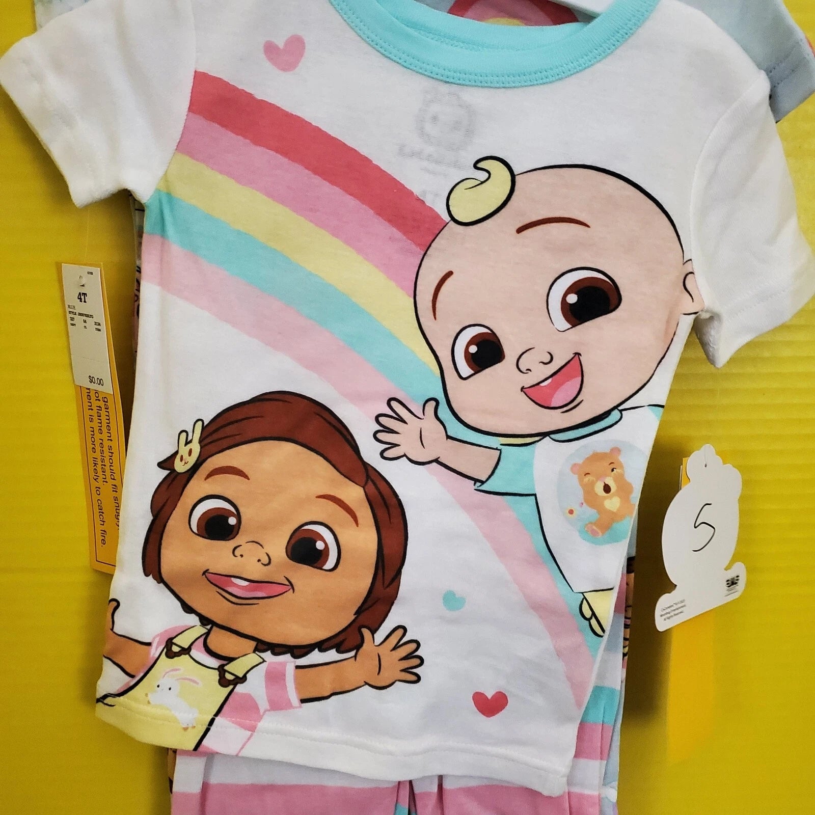 NEW Toddler Girls' 4pc Cocomelon Rainbow Snug Fit Pajama Sets Sz.4T