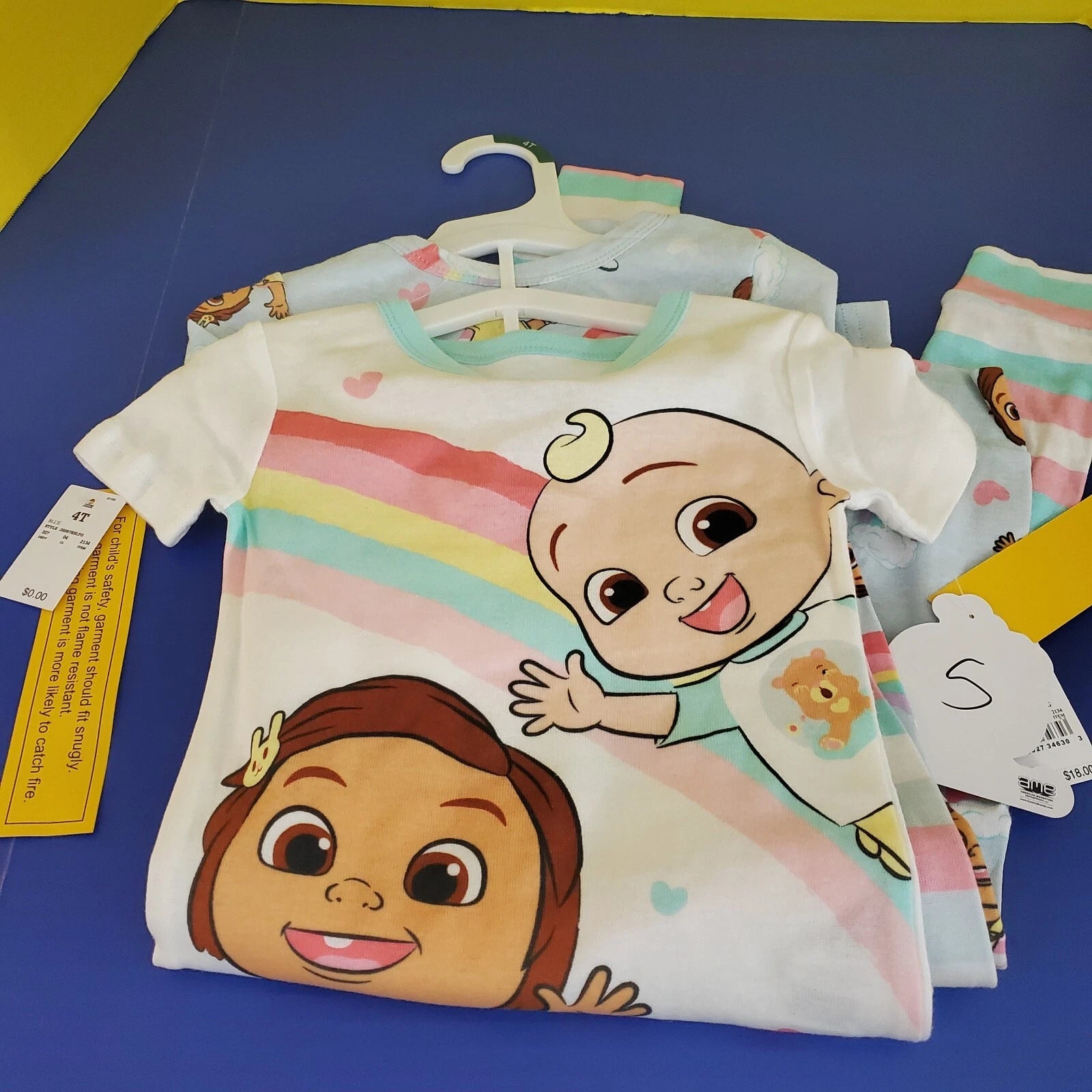 NEW Toddler Girls' 4pc Cocomelon Rainbow Snug Fit Pajama Sets Sz.4T