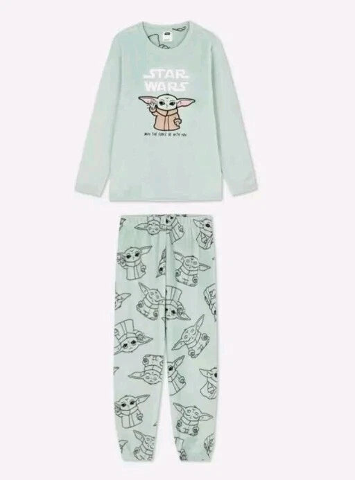 BN Ladies Fleece CosyPyjamas DISNEY STAR WARS BABY YODA Women Winter PJs Primark