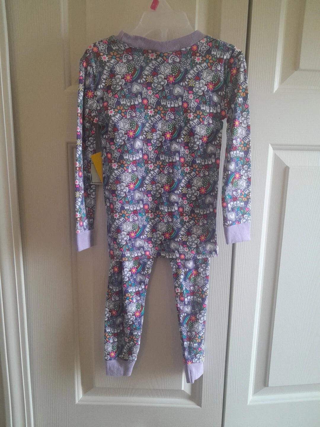Kidgets Girls Multicolored Size 4 Snug Fit Purple Peace Pajama Sleep Set New