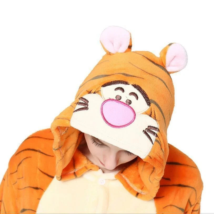 Kids Tigger Cartoon Animal Pajamas Sleepwear Party Cosplay Costume Suit UK