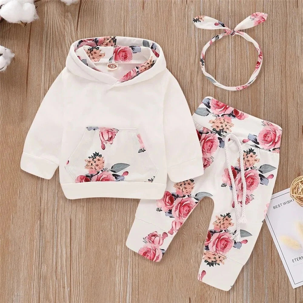 Kids Pyjamas Floral Outfit Set Sleepwear Girls Nightwear Jumper Pants-