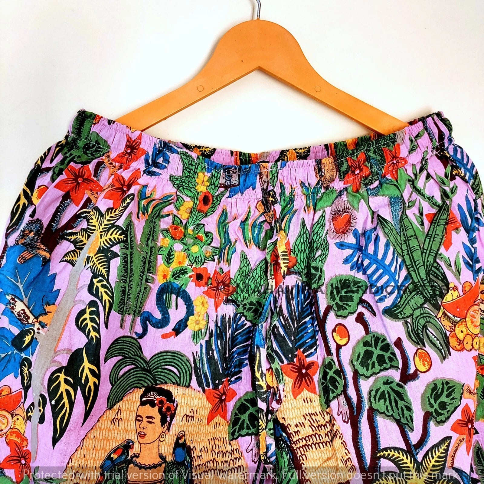 Indian Floral Print Cotton Baby pink hippie Sleepwear Bohemian Women Pajama set