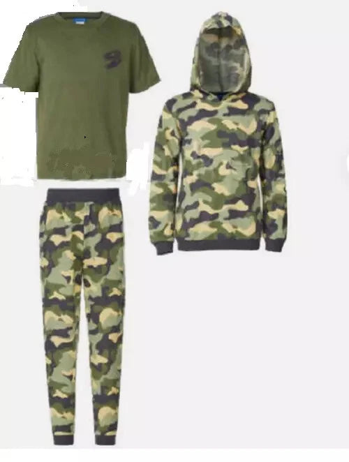 Saint Eve 3-Piece Sleepwear Set Green Camo VARIETY