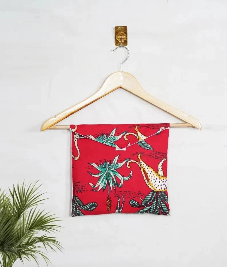 Indian Cotton Red Tiger PJ Set Bridesmaid Pajama Set Women Nightwear Suits US