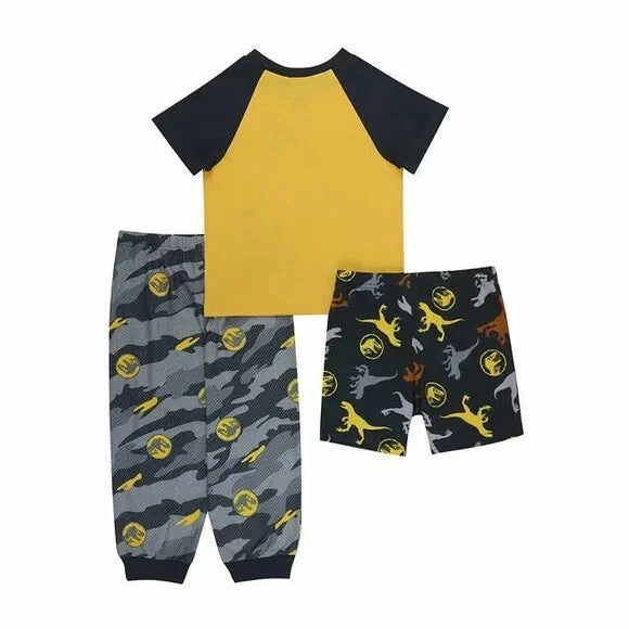 AME Kids' Jurrasic World 3-Piece Pajama Set, Multi, 3T