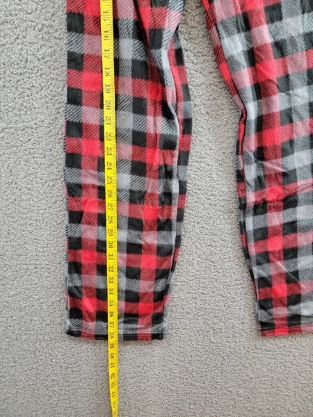 Max & Olivia Flannel Pajama Set Big Boys XL (16-18) Red Multi Plaid Button Front