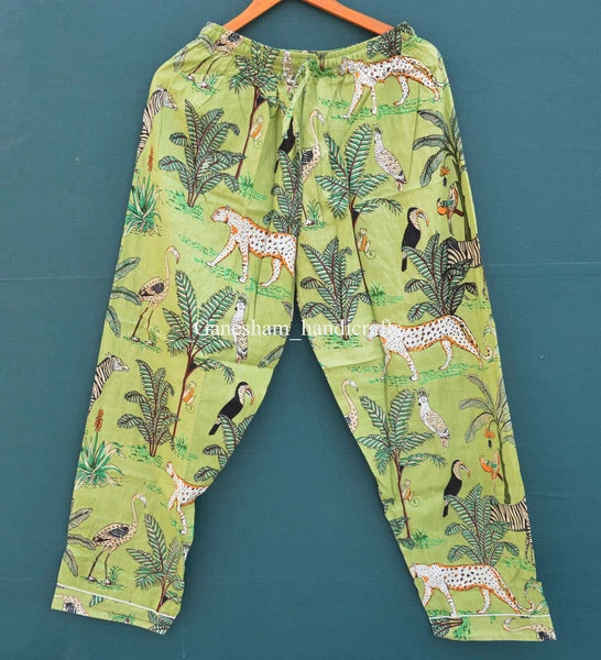 1PC Indian Cotton Floral Hand Block Print PJ Set Women's Sleepwear Night Suit