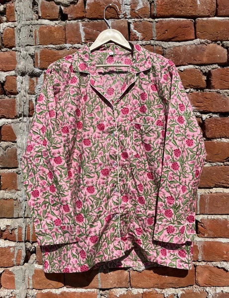 Indian Cotton Floral Print PJ Set Bridesmaid Pajama Set Women Nightwear Suits US