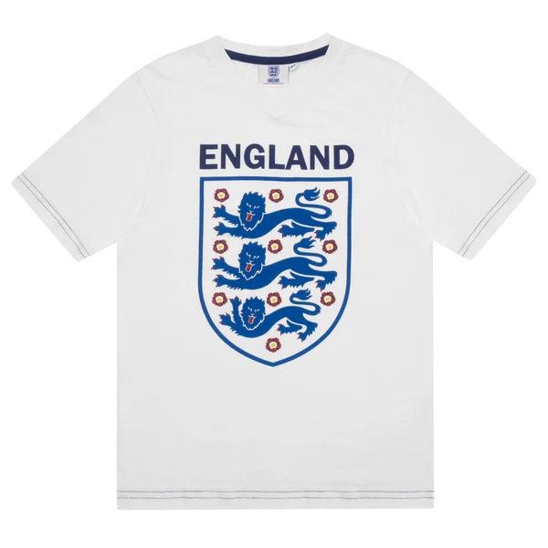 England Boys Pyjamas Short Three Lions Kids OFFICIAL Football Gift