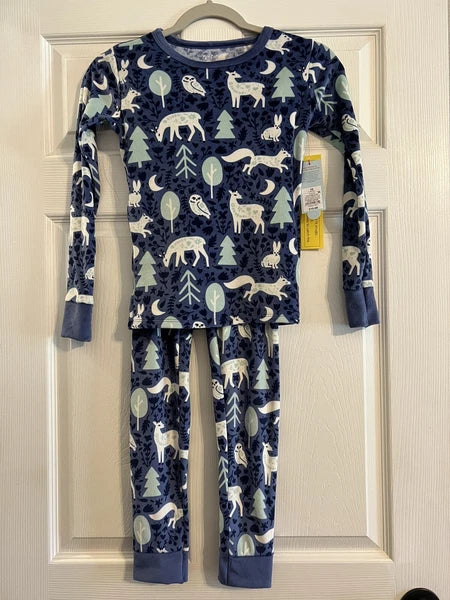 Cat & Jack Kids 10 2 Piece Pajama Set Super Soft Woodlands Forrest Animals New!