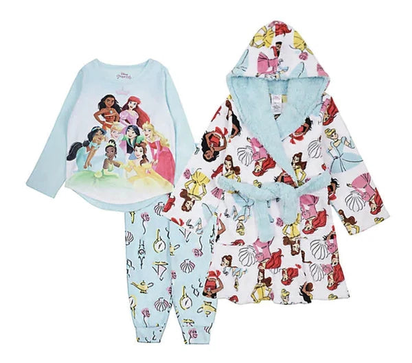 Centric Brands Kids Fleece Hooded Robe with Coordinating 2-Piece Character Pa...