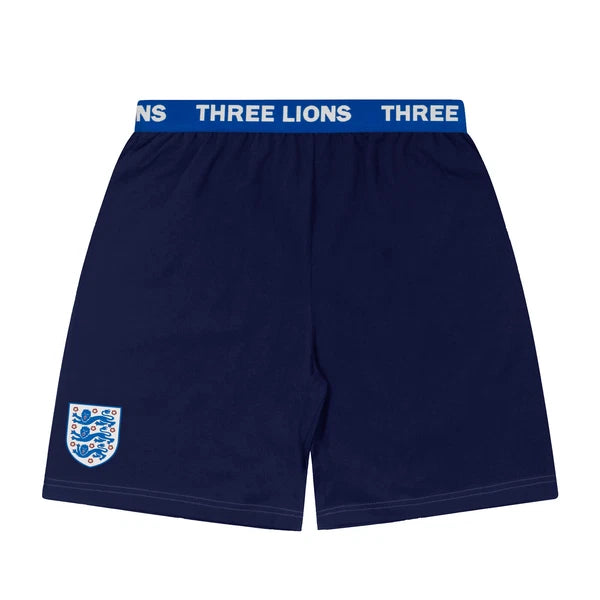 England Boys Pyjamas Short Three Lions Kids OFFICIAL Football Gift