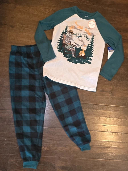 Wonder Nation Boys Long Sleeve Top & Pants Pajama Set Off the Grid Sz S XL NWT