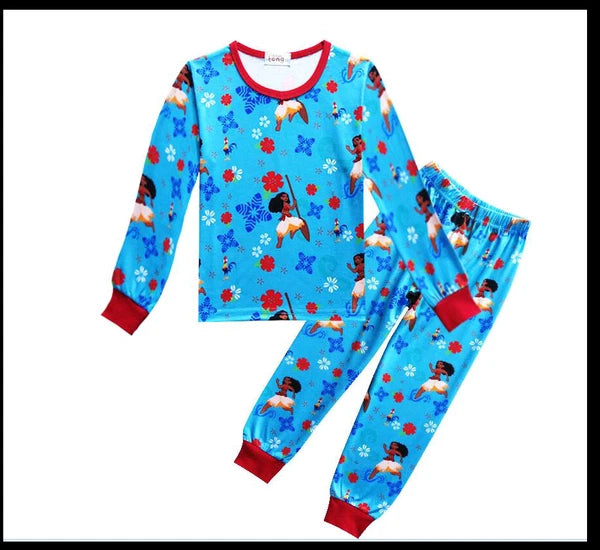 New Kids Long Sleeve Clothing Set Cartoon  Maui Pajamas light weight 4T-10