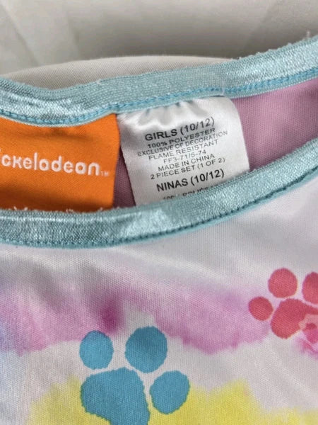 Nickelodeon Tie-Dye Paw Patrol Pajama Set Sz 10/12