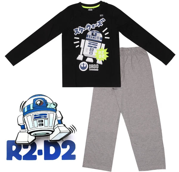BOYS CHARACTER PYJAMAS STAR WARS R2-D2 PJ SET 2PC NIGHT WEAR 4 5 6 7 8 9 10Y NEW