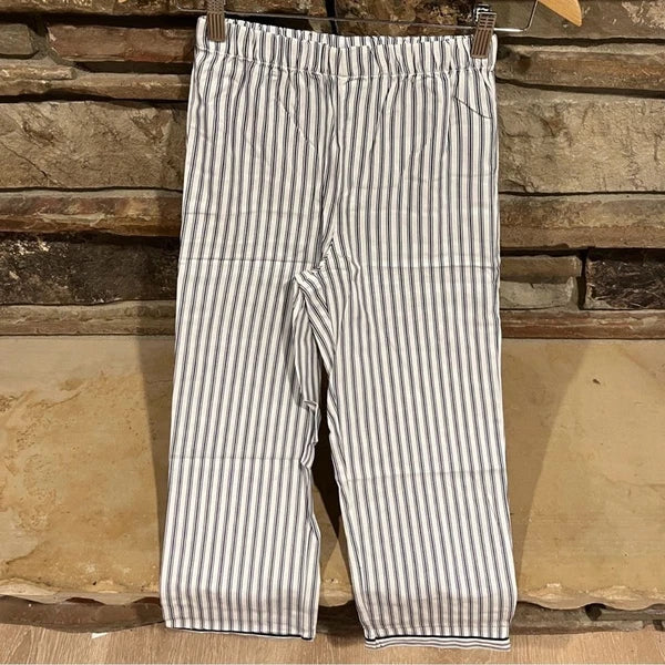 Petite Plume Navy French Ticking Cozy Cotton Blend Striped Kids Pajama Set