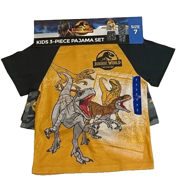 AME Kids' Jurrasic World 3-Piece Pajama Set, Multi, 3T