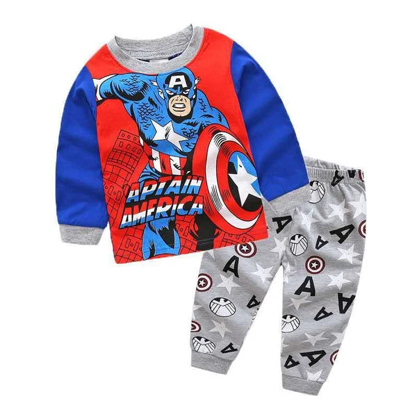 NEW Disney Cartoon Boys Print Long Sleeve 2-Piece Set Pajama